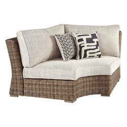 Signature Design by Ashley Beachcroft Brown Aluminum Frame Armless Chair Beige