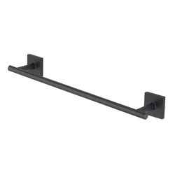 OakBrook Collection Matte Black Towel Bar 18 in. L Die Cast Zinc