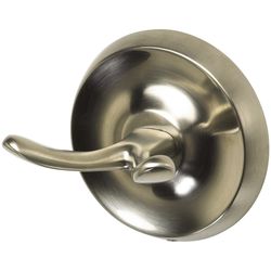 Oakbrook Collection Small Brushed Nickel Zinc 2 in. L Double Hook 30 lb 1 pk