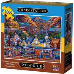 Dowdle Train Station Personal Puzzle Cardboard/Paper Multicolored 1000 pc