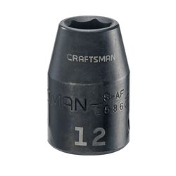 CRAFTSMAN 12 mm X 1/2 in. drive Metric 6 Point Shallow Impact Socket 1 pc