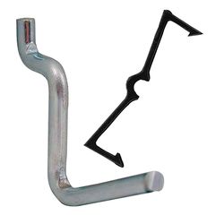 Crawford Zinc Plated Black/Silver Steel 0.05 in. Peg Hooks 1 pk