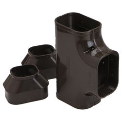 Slimduct Lineset Cover Tee 3.75 in. W X 3.125 in. H Brown