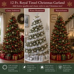 FC Young 12 ft. L Royal Tinsel Christmas Garland