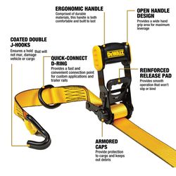 DeWalt 1.5 in. W X 16 ft. L Ratchet Strap 1100 lb 4 pk