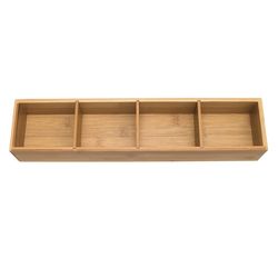 Lipper International 2.5 in. H X 4 in. W X 17.5 in. D Bamboo Drawer Organizer