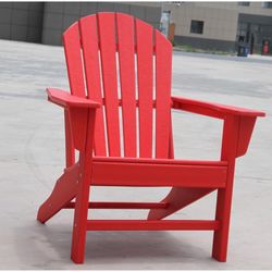 Backyard Nature Red HDPE Frame Adirondack Chair