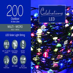 Celebrations LED Micro Multicolored 200 ct String Christmas Lights 68.5 ft.