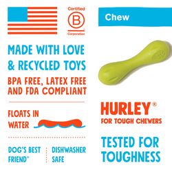 West Paw Zogoflex For Dog Blue Plastic Hurley Bone Chew Dog Toy Large 1 pk