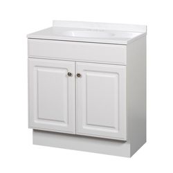 Zenna Home Single White Bathroom Vanity 30 in. W X 18 in. D X 35 in. H