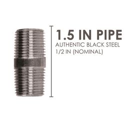 STZ Industries 1/2 in. MIP each X 1/2 in. D MIP Black Steel 1-1/2 in. L Nipple