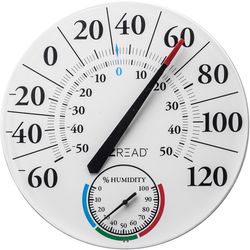 EZRead Analog Dial Thermometer Plastic White 12.5 in.