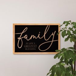 P Graham Dunn Family Is Life's Greatest Blessing 15.75 in. H X 24.25 in. L Black Wood Wall Decor