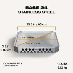 Breeo X Series 24 Stainless Steel Fire Pit Base 3.5 in. H X 24 in. W X 24 in. D
