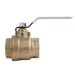 TMG 1-1/2 in. Brass FNPT Ball Valve Full Port Lever For Potable Water