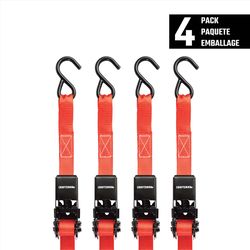 Craftsman 1 in. W X 10 ft. L Ratchet Strap 300 lb 4 pk