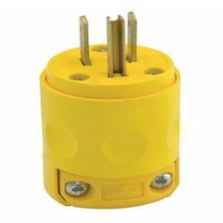 Leviton Residential PVC Ground/Straight Blade Plug 5-15P 18-12 AWG 2 Pole 3 Wire