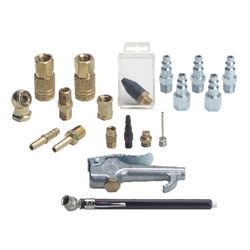 Tru-Flate Brass/Steel Air Coupler and Plug Set 1/4 in. Female 19 pc
