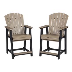 Signature Design by Ashley Fairen Trail Black HDPE Frame Contemporary Barstool