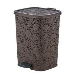Superio Brand 6 L Brown Plastic Lace Trash Can