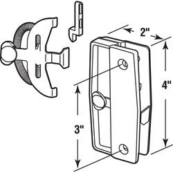 Prime-Line Zinc-Plated Black Plastic Latch and Pull 1 pk