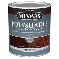 Minwax PolyShades Semi-Transparent Gloss Espresso Oil-Based Stain/Polyurethane Finish 1 qt