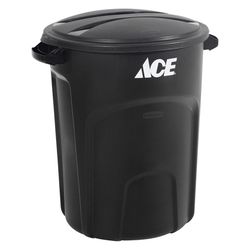 Ace 32 gal Black Plastic Garbage Can Lid Included