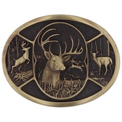 Montana Silversmiths Deer Heritage Attitude Black/Gold Belt Buckle