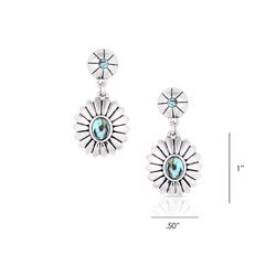 Montana Silversmiths Women's Heyday Blossom Dangle Silver/Turquoise Earrings