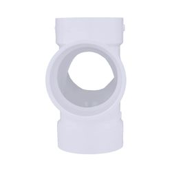 Charlotte Pipe Schedule 40 4 in. Hub X 4 in. D Hub PVC Double Sanitary Tee 1 pk