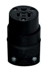 Leviton Commercial Rubber Ground/Straight Blade Connector 5-15R 18-12 AWG 2 Pole 3 Wire