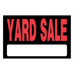 HILLMAN English Black For Sale Sign 8 in. H X 12 in. W