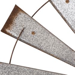 Glitzhome 6.14 in. H X 31.98 in. L Brown/Silver Iron Wind Spinner Wall Decor