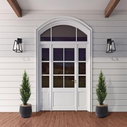 DW Silks 48 in. H X 14 in. L Polyester Cedar Topiary in Black Planter