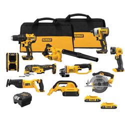 DEWALT 20V MAX Cordless Brushed 10 Tool Combo Kit