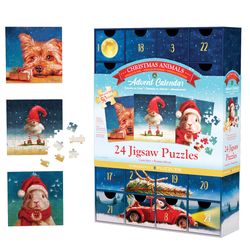 Eurographics Christmas Animals Advent Calendar Jigsaw Puzzles Multicolored 1200 pc