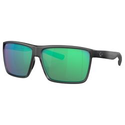 Costa Rincon II Sunglasses Men's Matte Smoke Frame Green Mirror Lens Polarized Blue Light Blocking