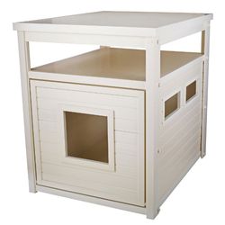 DogiPot Wood/Polyfiber White Litter Box 1 pk