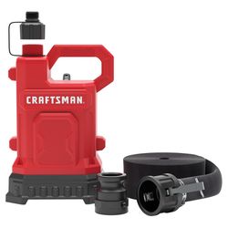 Craftsman 1/2 HP 3000 gph Thermoplastic Switchless Switch Bottom AC Submersible Utility Pump