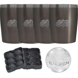 Toadfish 10 fl. oz. Graphite BPA Free Rocks Drinkware Gift Set