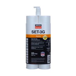 Simpson Strong-Tie SET-3G Plastic Concrete Anchoring Epoxy Paste 23.06 in. H X 4.06  W X 2.06 in. L