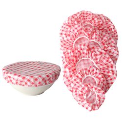 Chef Craft Red/White Stretchable Food Covers 6 pk