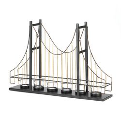 Gallery of Light 13 in. H X 19.25 in. L Suspension Bridge Glass/Metal Candle Holder