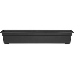 Novelty 6.4 in. H X 35.8 in. W X 8 in. D Plastic Countryside Flowerbox Flower Box Black