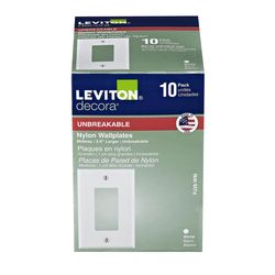 Leviton Decora White 1 gang Nylon Decorator Wall Plate 10 pk