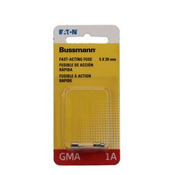 Bussmann 1 amps Fast Acting Glass Fuse 2 pk