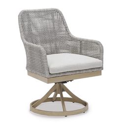 Signature Design by Ashley Seton Creek Gray Aluminum Frame Swivel Dining Chair