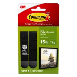 3M Command Black Large Picture Hanging Strips 15 lb 4 pk