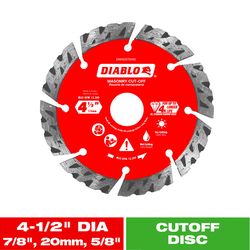 Diablo 4-1/2 in. D X 7/8 in. X .094 in. thick Diamond Segmented Turbo Masonry Cut-Off Disc