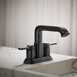 Kohler Envelu Matte Black Modern Centerset Bathroom Sink Faucet 4 in.